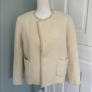 Ba&sh Women's Cream Wool Silk Blend Jacket Blazer Size XS